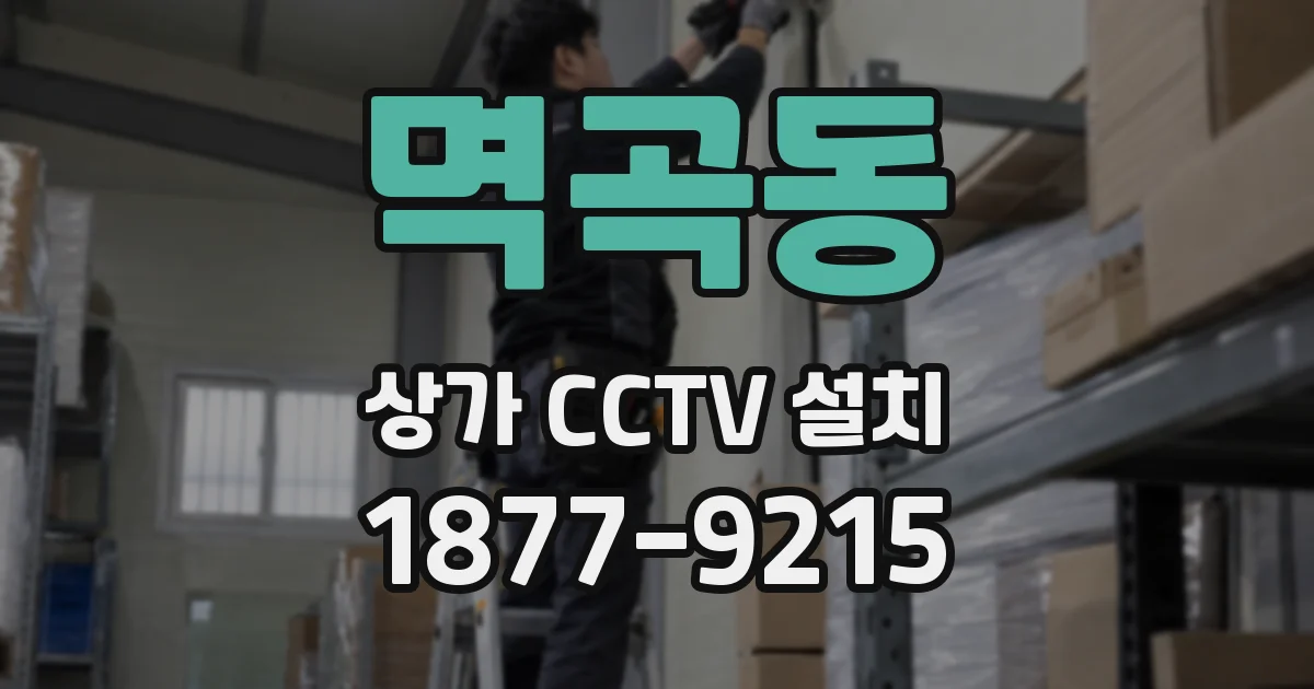 멱곡동 상가 CCTV 설치