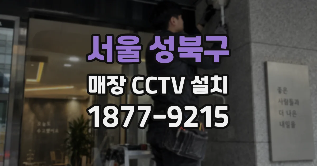 서울 성북구 매장 CCTV 설치