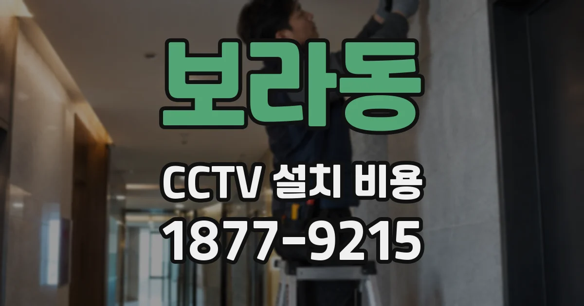 보라동 CCTV 설치 비용