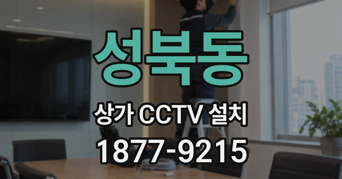 성북동 상가 CCTV 설치