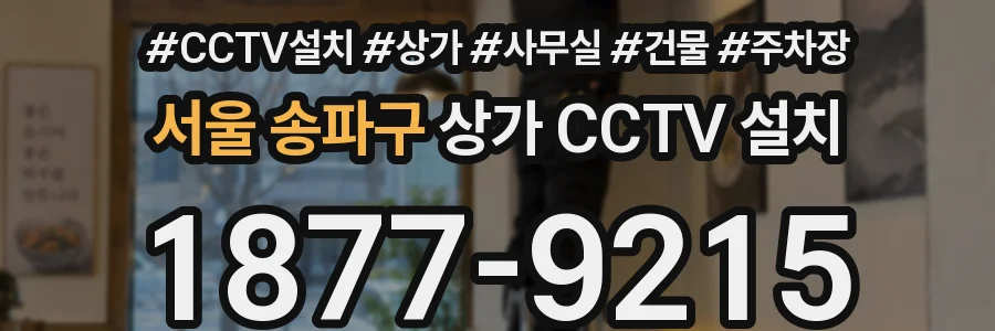 서울 송파구 상가 CCTV 설치