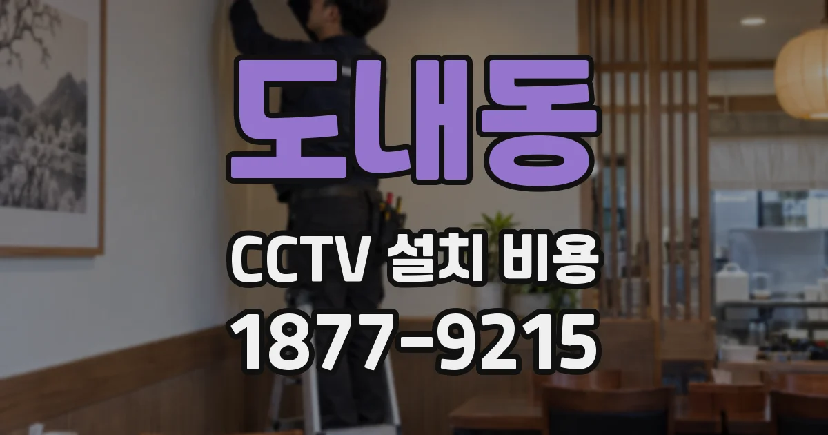 도내동 CCTV 설치 비용