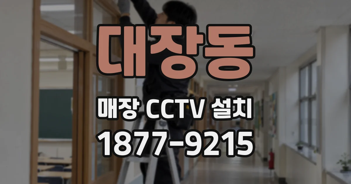 대장동 매장 CCTV 설치
