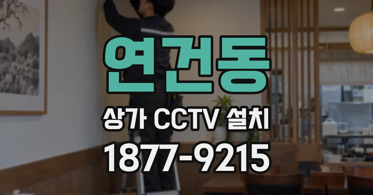 연건동 상가 CCTV 설치