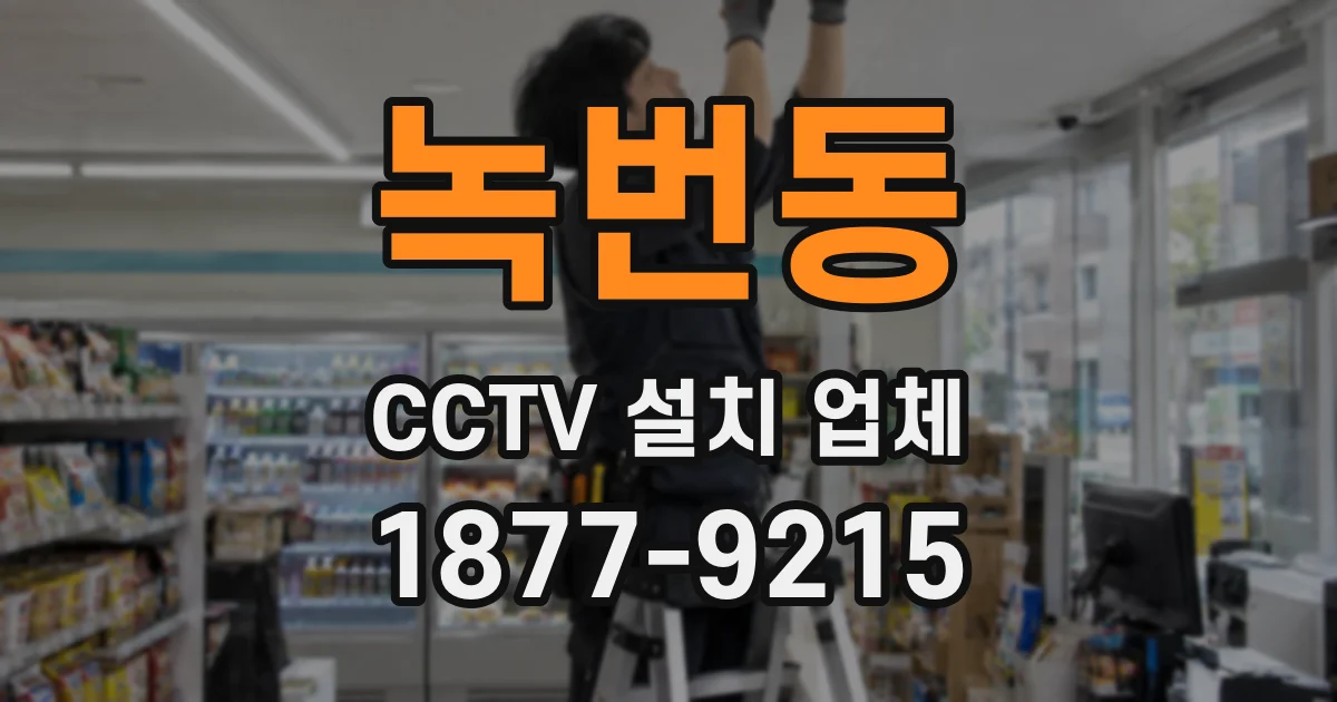 녹번동 CCTV 설치 업체