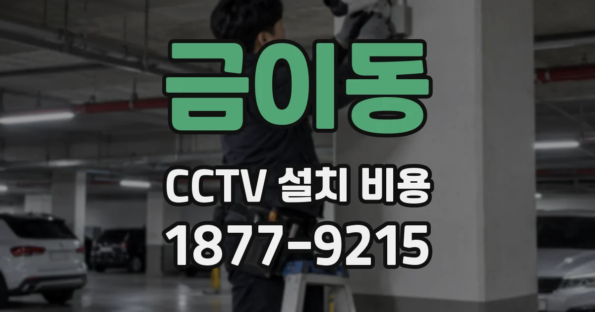금이동 CCTV 설치 비용