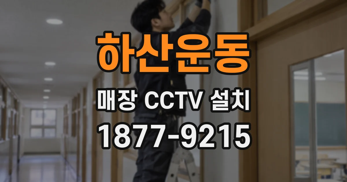 하산운동 매장 CCTV 설치