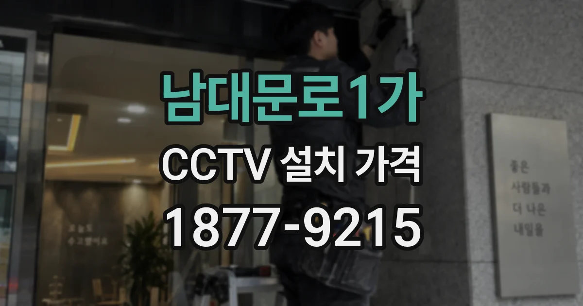 남대문로1가 CCTV 설치 가격