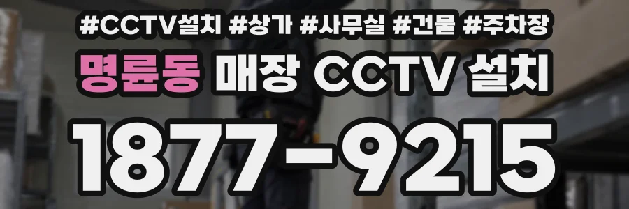 명륜동 매장 CCTV 설치