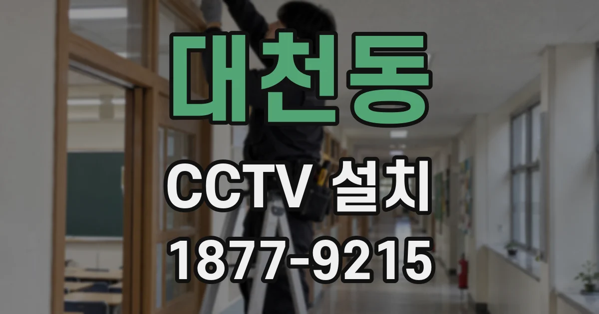 대천동 CCTV 설치