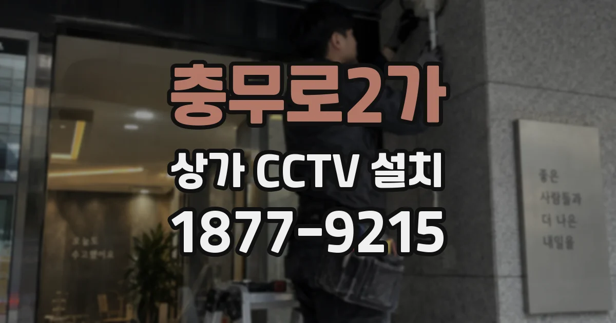 충무로2가 상가 CCTV 설치