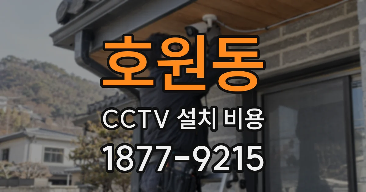 호원동 CCTV 설치 비용