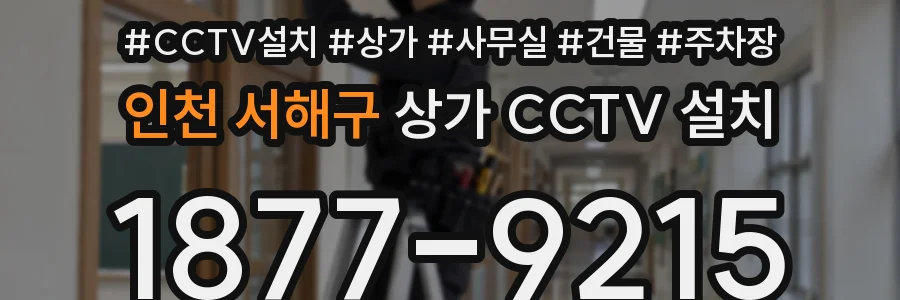 인천 서해구 상가 CCTV 설치
