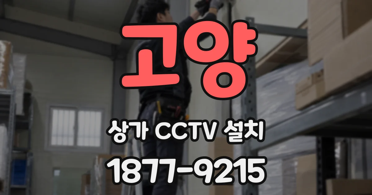 고양 상가 CCTV 설치