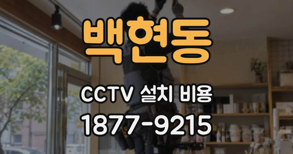 백현동 CCTV 설치 비용