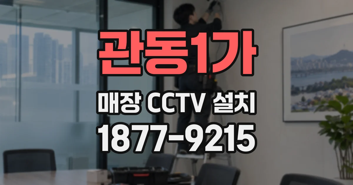 관동1가 매장 CCTV 설치