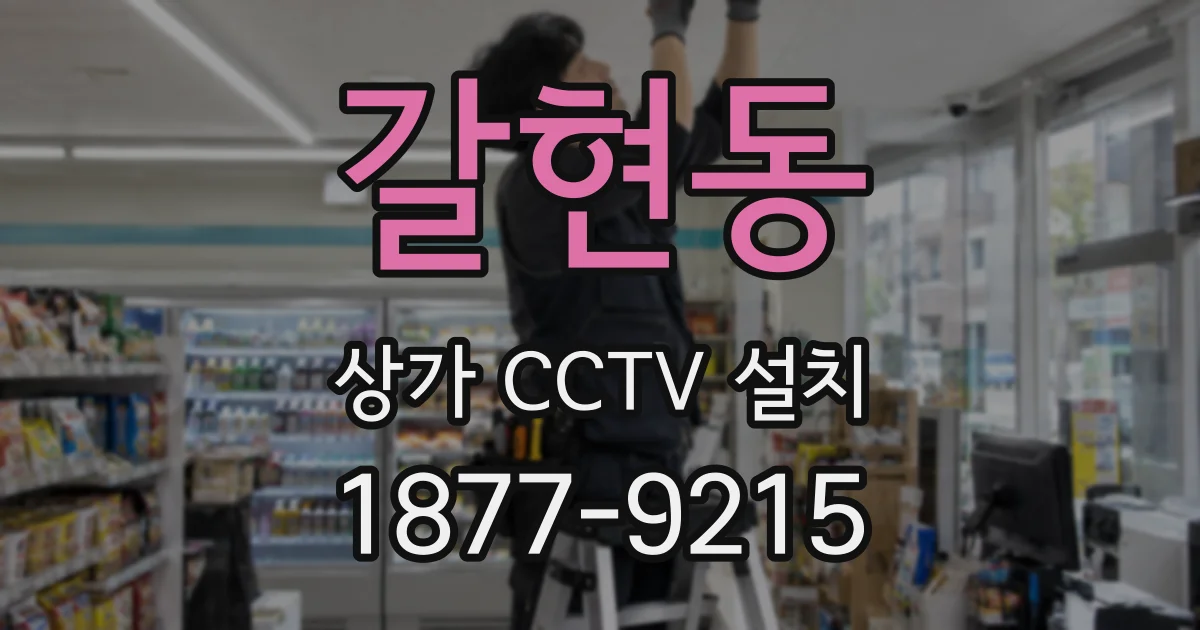 갈현동 상가 CCTV 설치