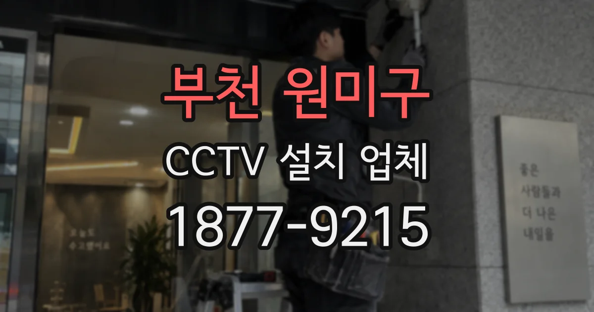 부천 원미구 CCTV 설치 업체