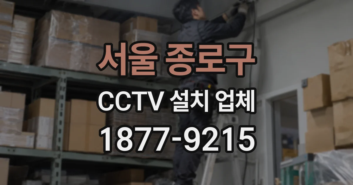 서울 종로구 CCTV 설치 업체