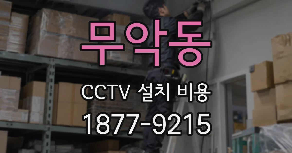 무악동 CCTV 설치 비용