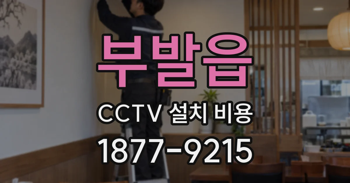 부발읍 CCTV 설치 비용