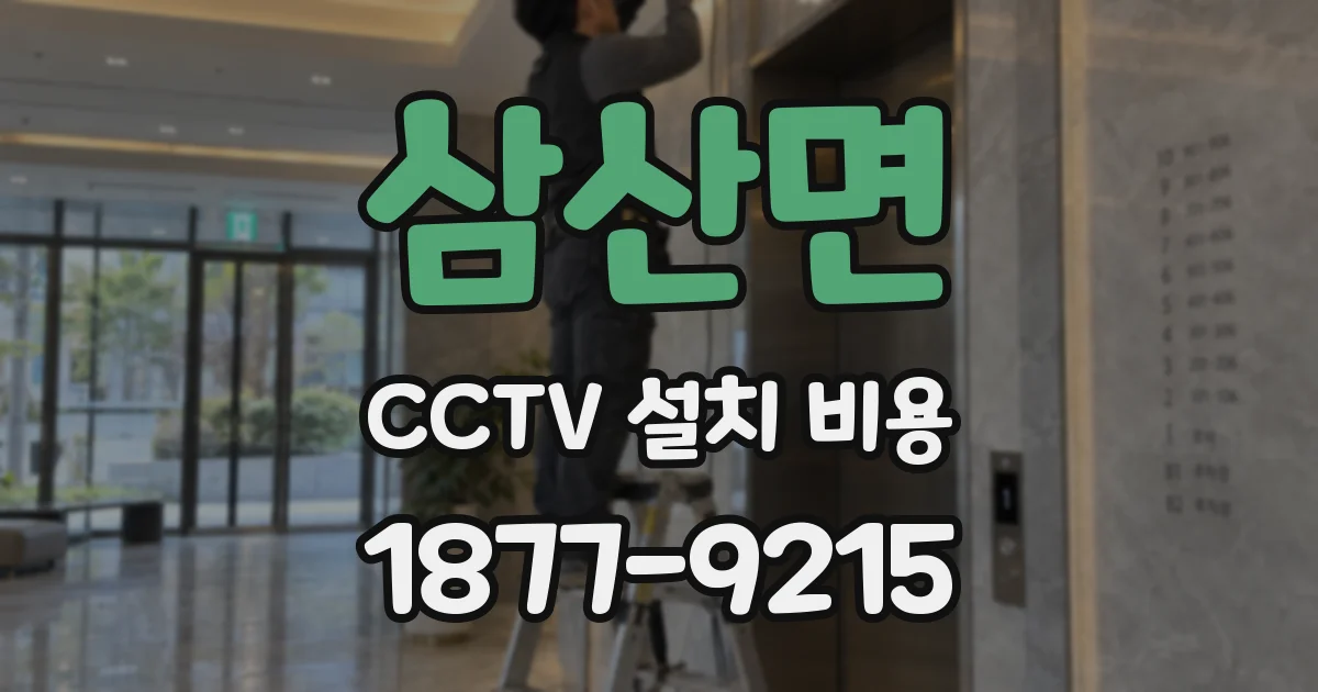 삼산면 CCTV 설치 비용