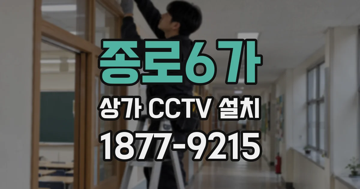 종로6가 상가 CCTV 설치