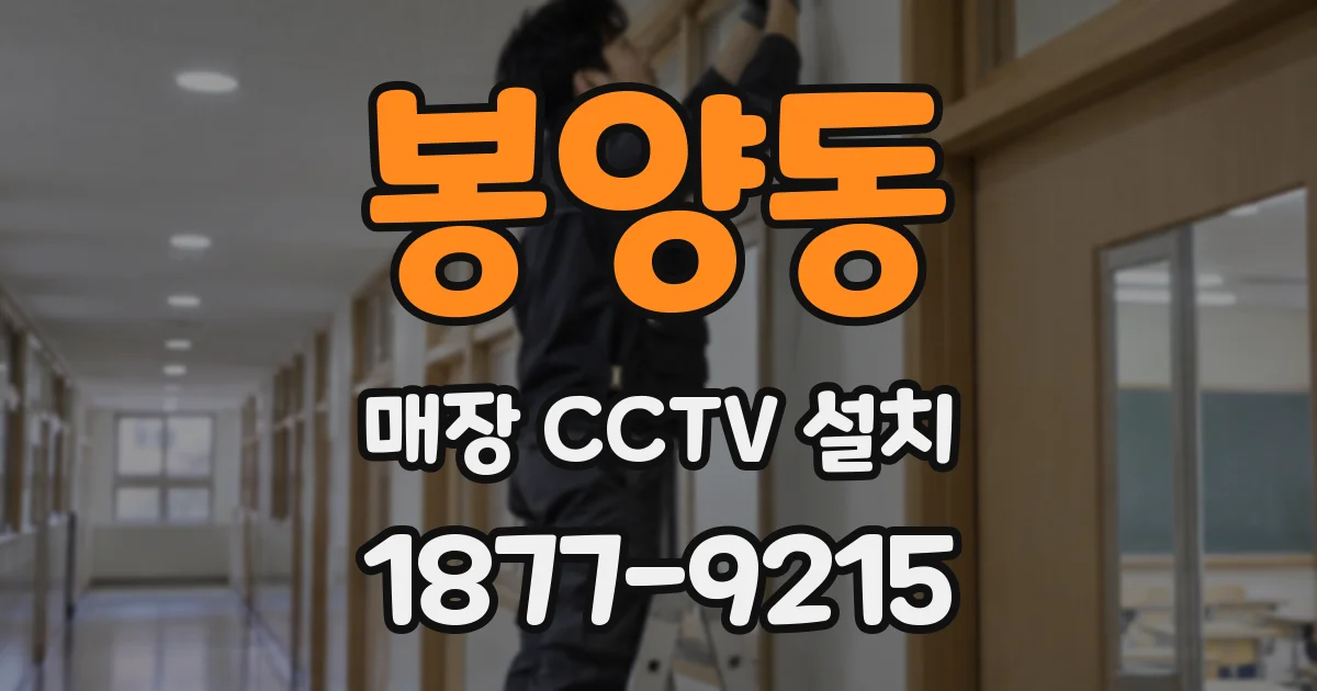 봉양동 매장 CCTV 설치