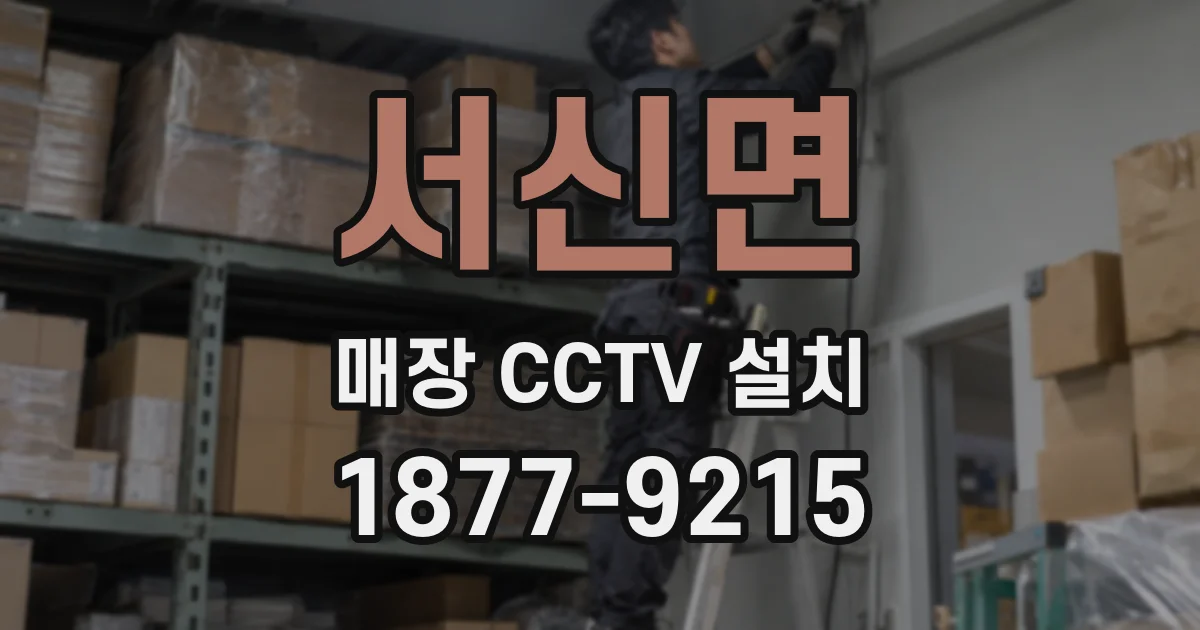 서신면 매장 CCTV 설치