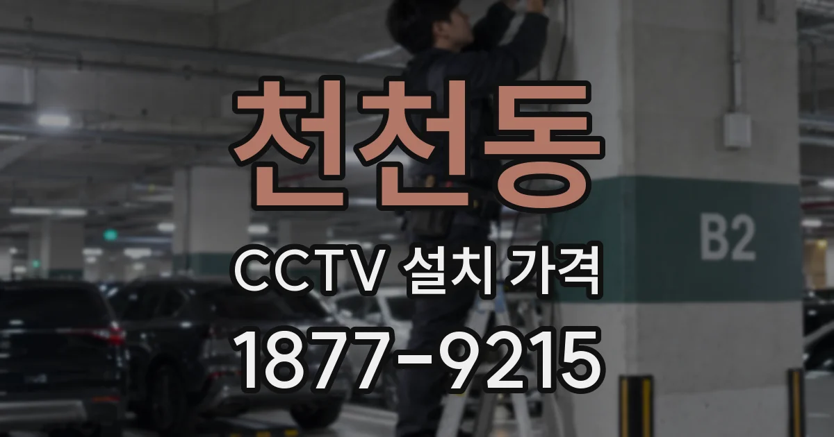 천천동 CCTV 설치 가격