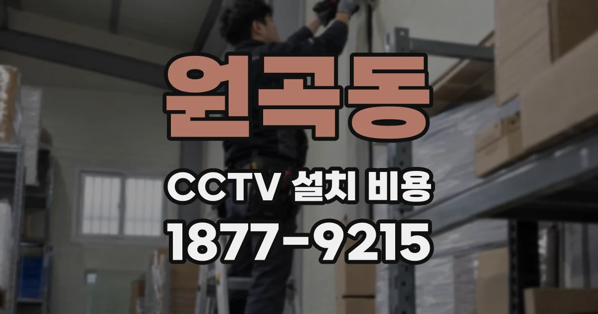 원곡동 CCTV 설치 비용