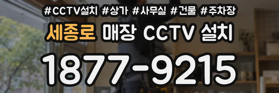 세종로 매장 CCTV 설치
