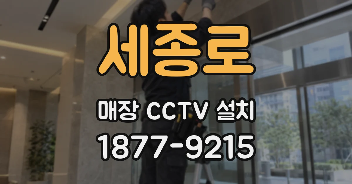 세종로 매장 CCTV 설치