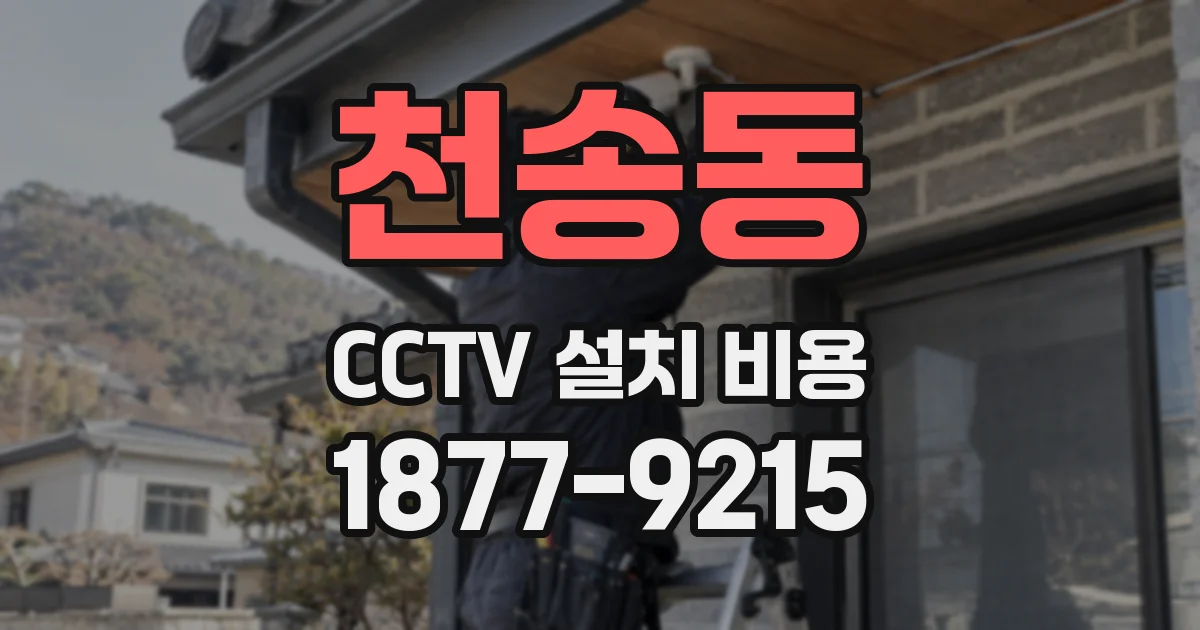 천송동 CCTV 설치 비용