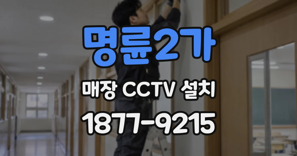 명륜2가 매장 CCTV 설치