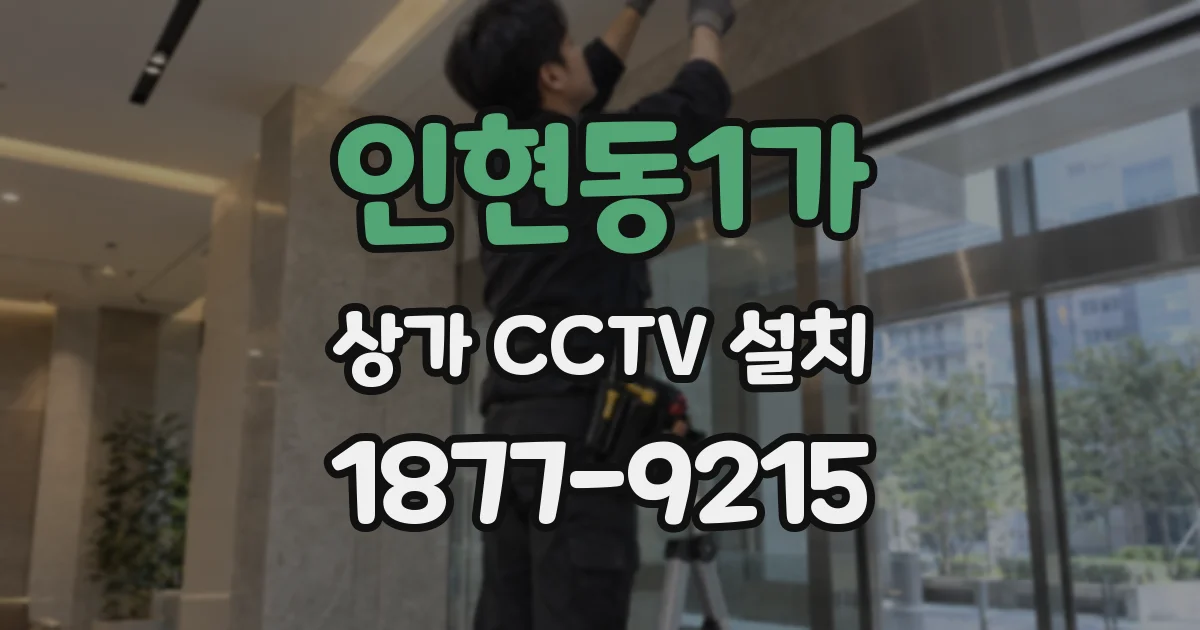 인현동1가 상가 CCTV 설치