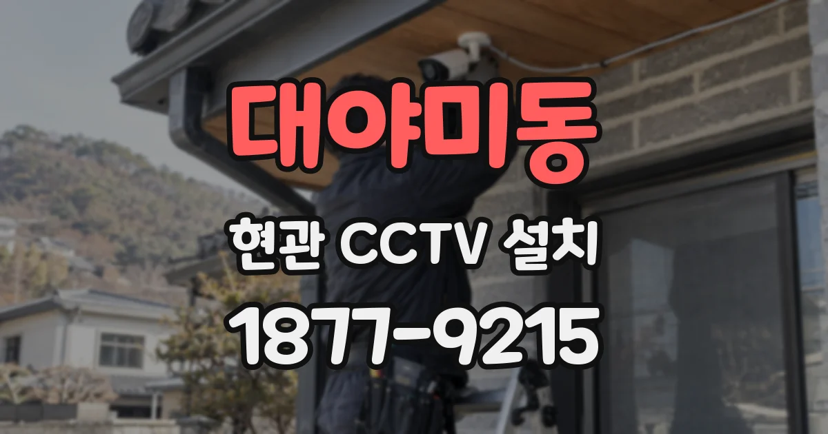 대야미동 현관 CCTV 설치
