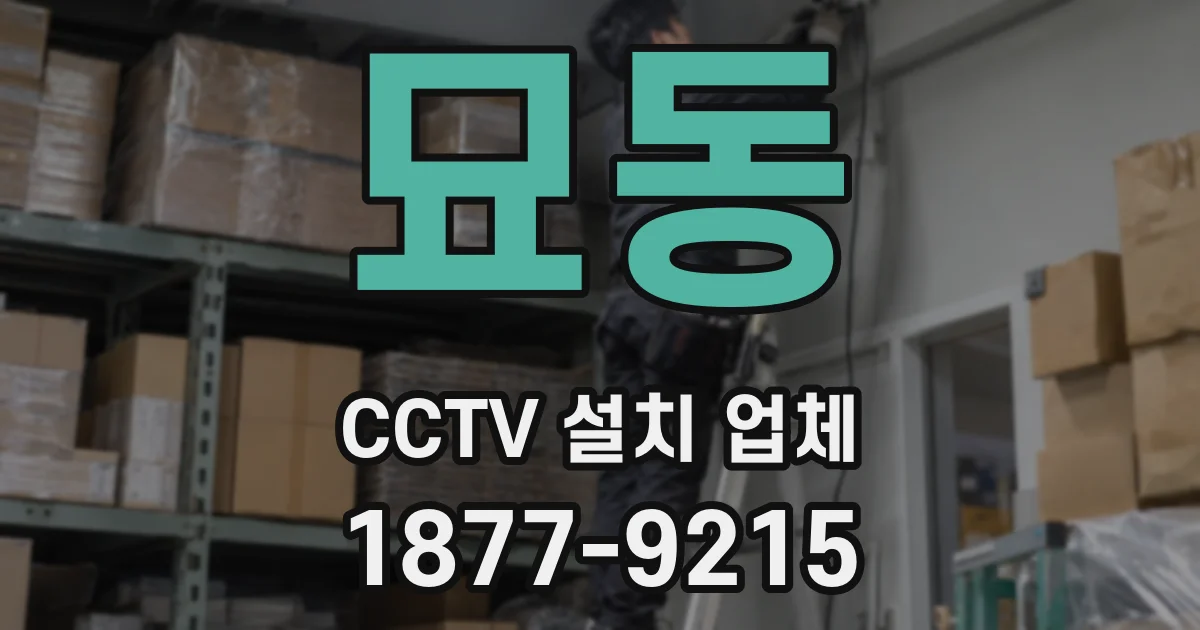 묘동 CCTV 설치 업체