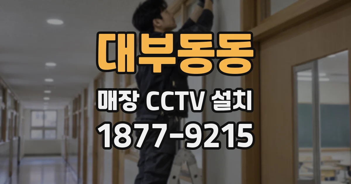 대부동동 매장 CCTV 설치