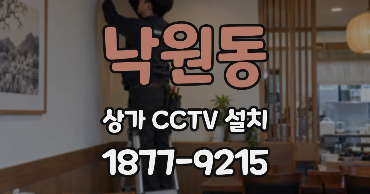 낙원동 상가 CCTV 설치