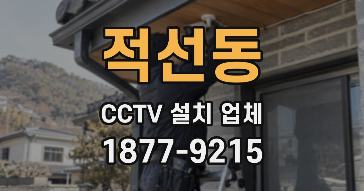적선동 CCTV 설치 업체