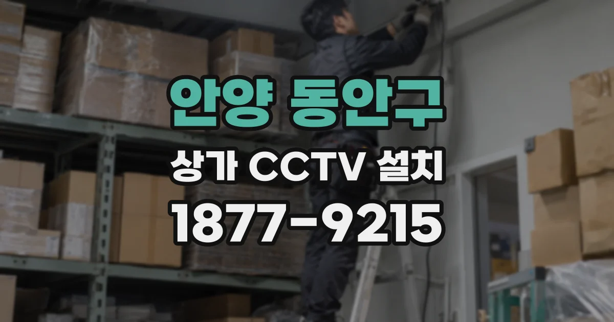 안양 동안구 상가 CCTV 설치