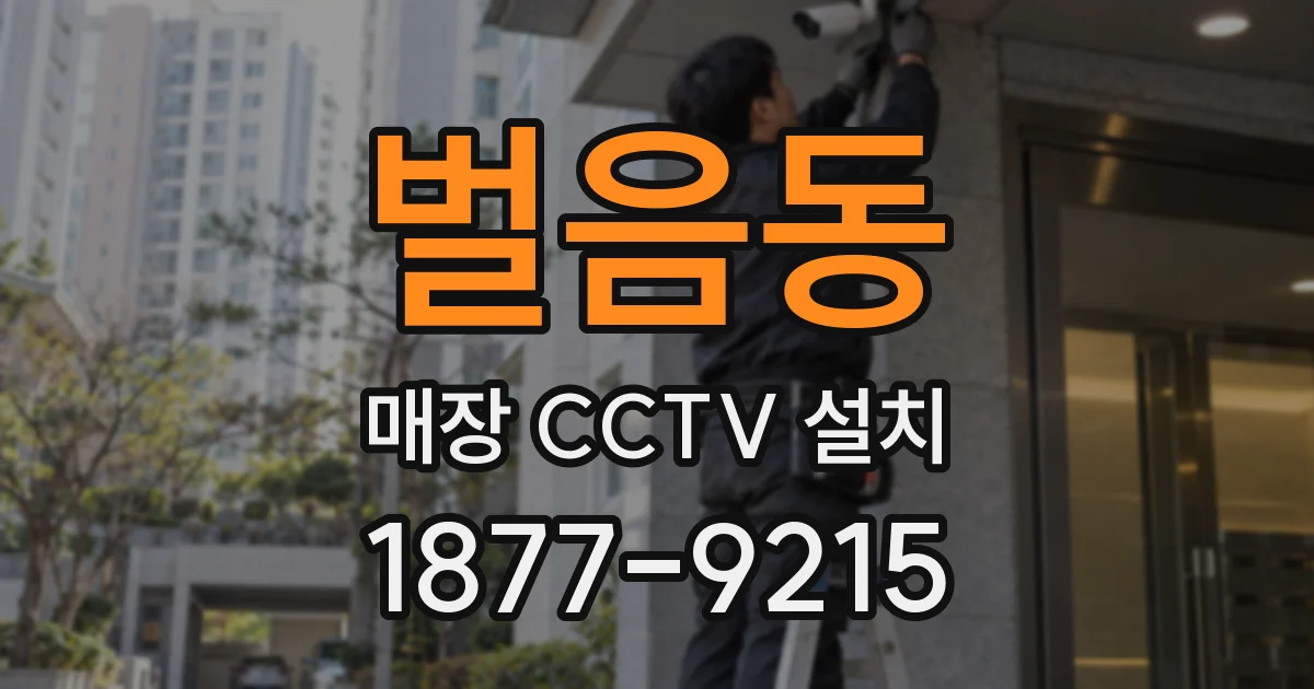 벌음동 매장 CCTV 설치