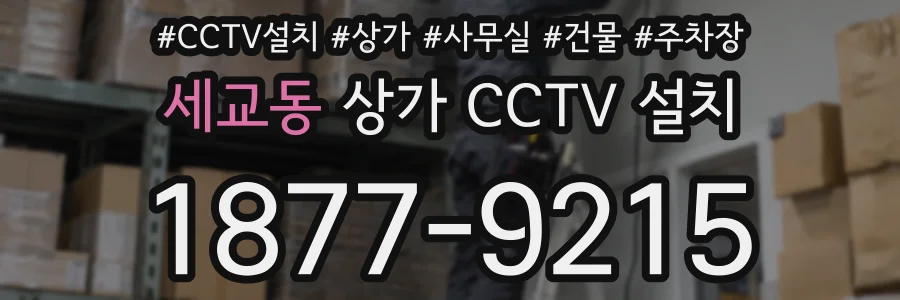 세교동 상가 CCTV 설치