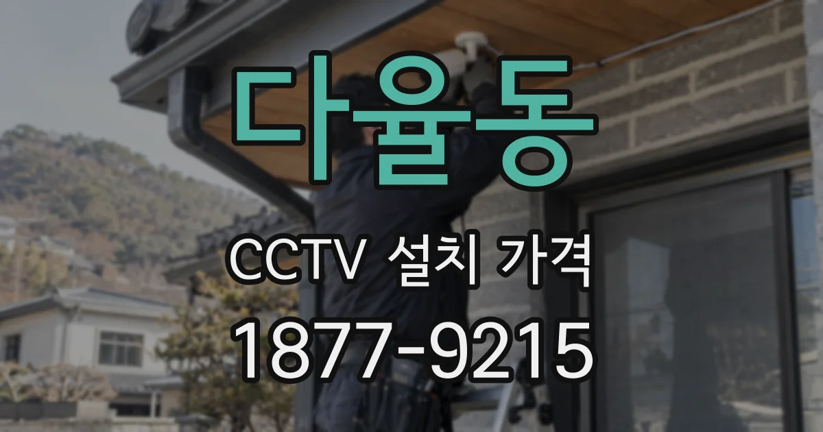 다율동 CCTV 설치 가격