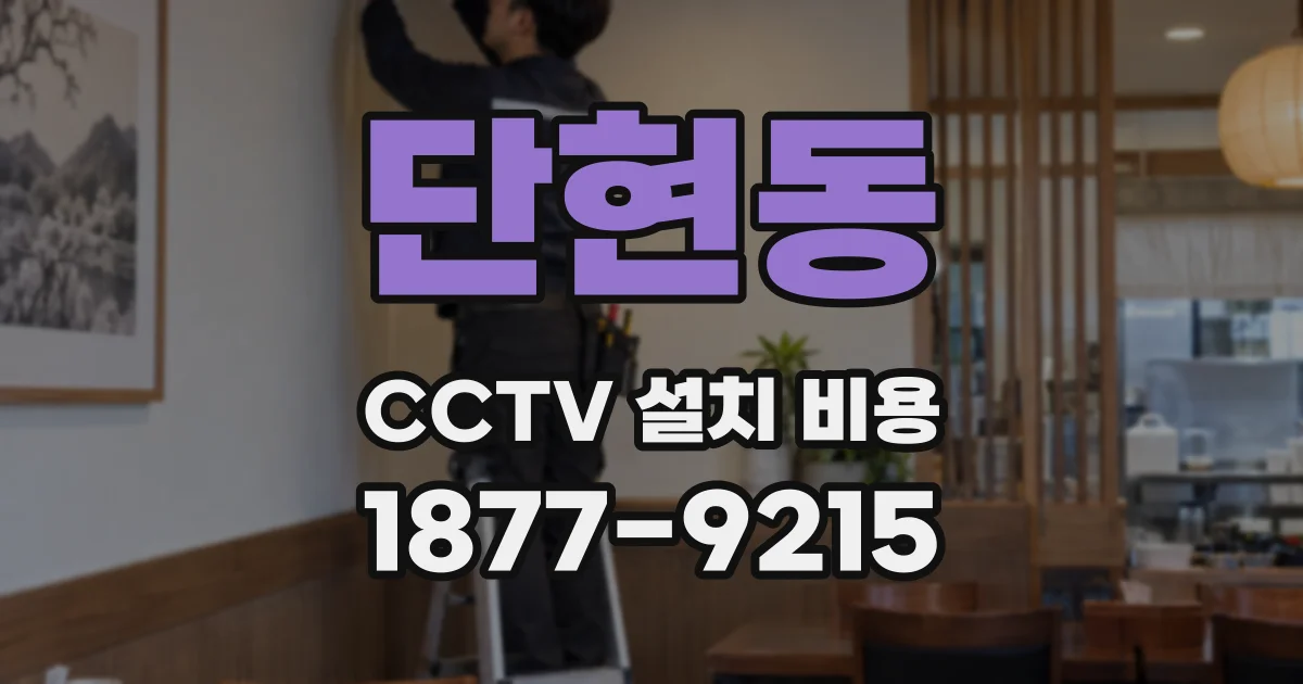 단현동 CCTV 설치 비용
