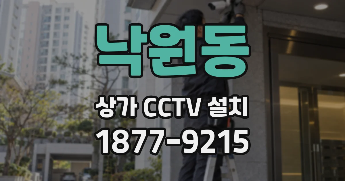 낙원동 상가 CCTV 설치