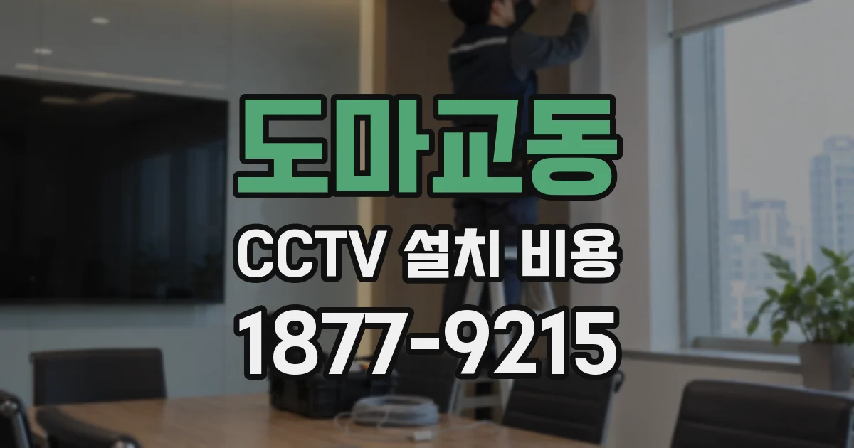 도마교동 CCTV 설치 비용