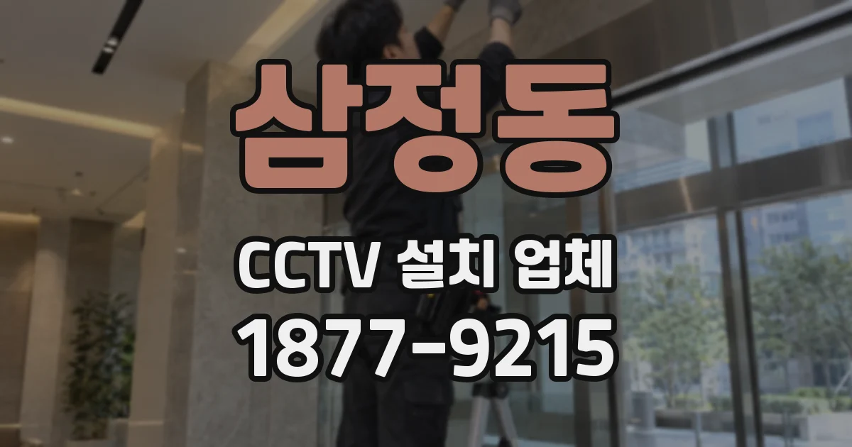 삼정동 CCTV 설치 업체