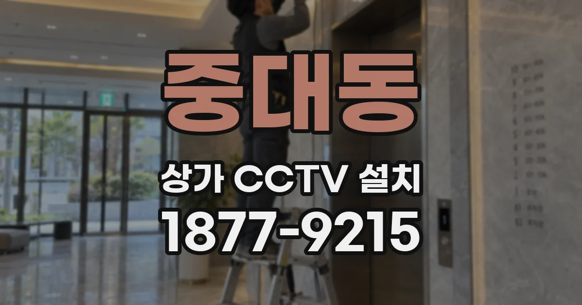 중대동 상가 CCTV 설치